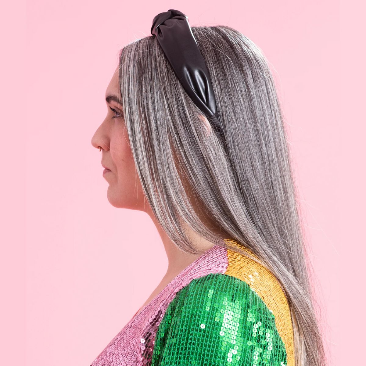 Leatherette Top Knot Headband