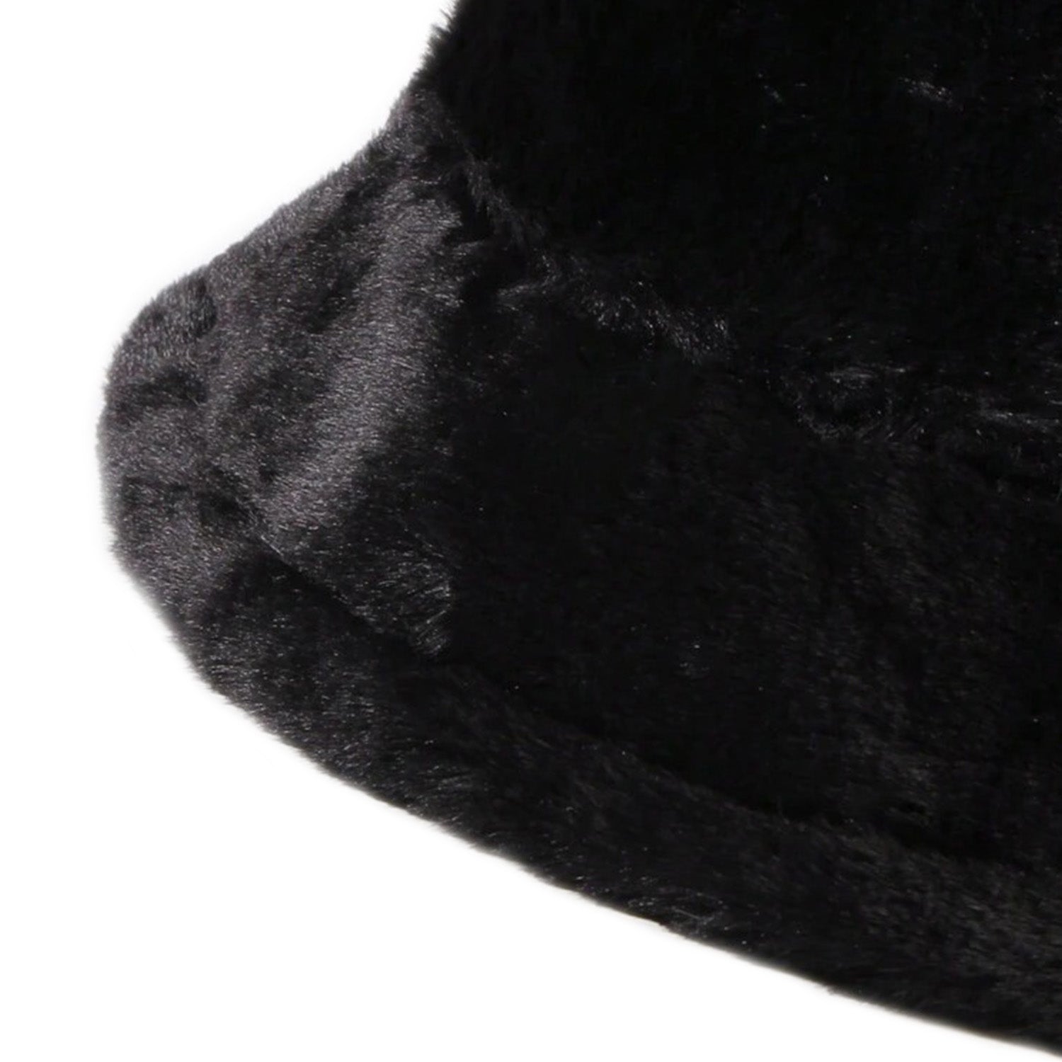 Black Faux Fur Bucket Hat