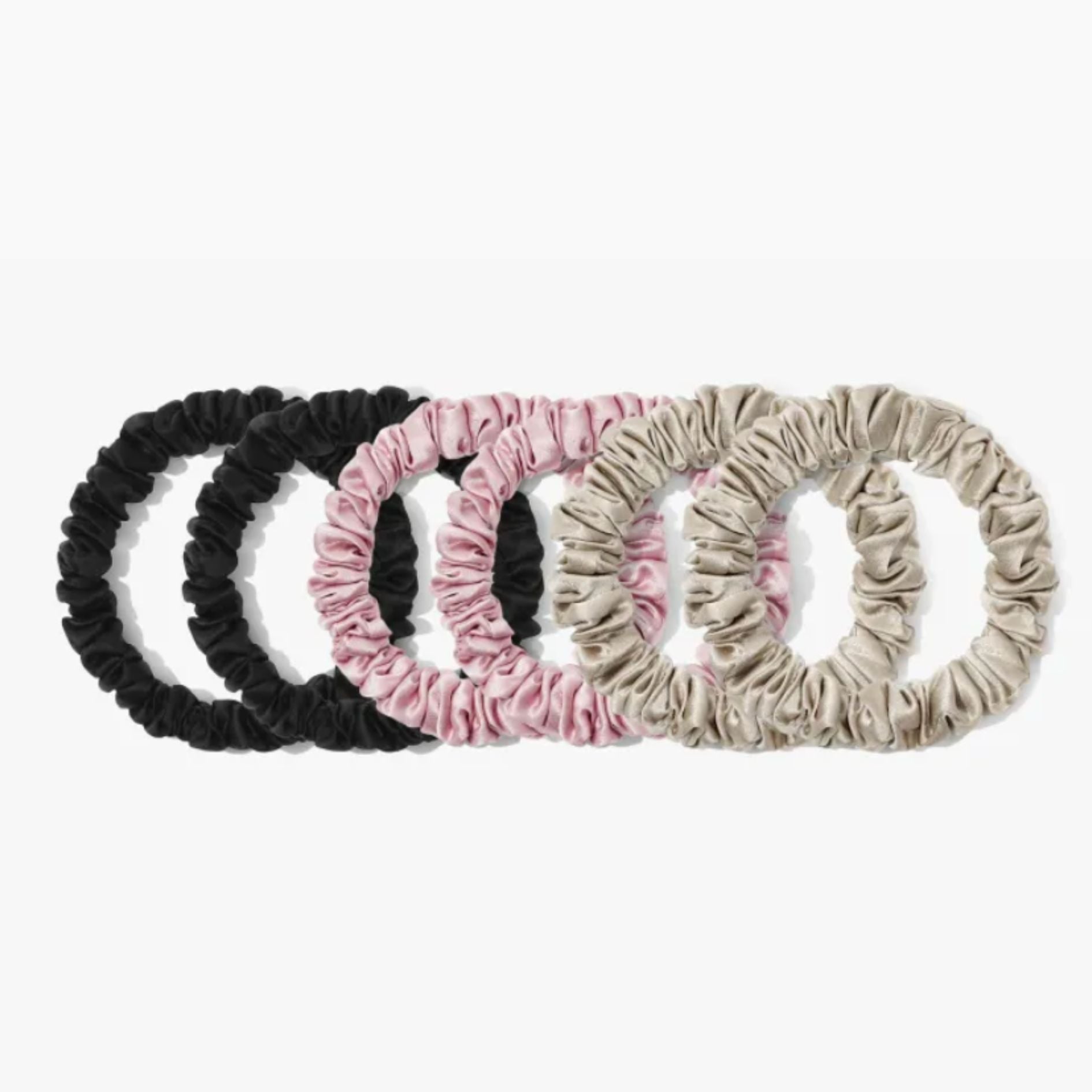 Skinny Silky Scrunchies (6 Pack)
