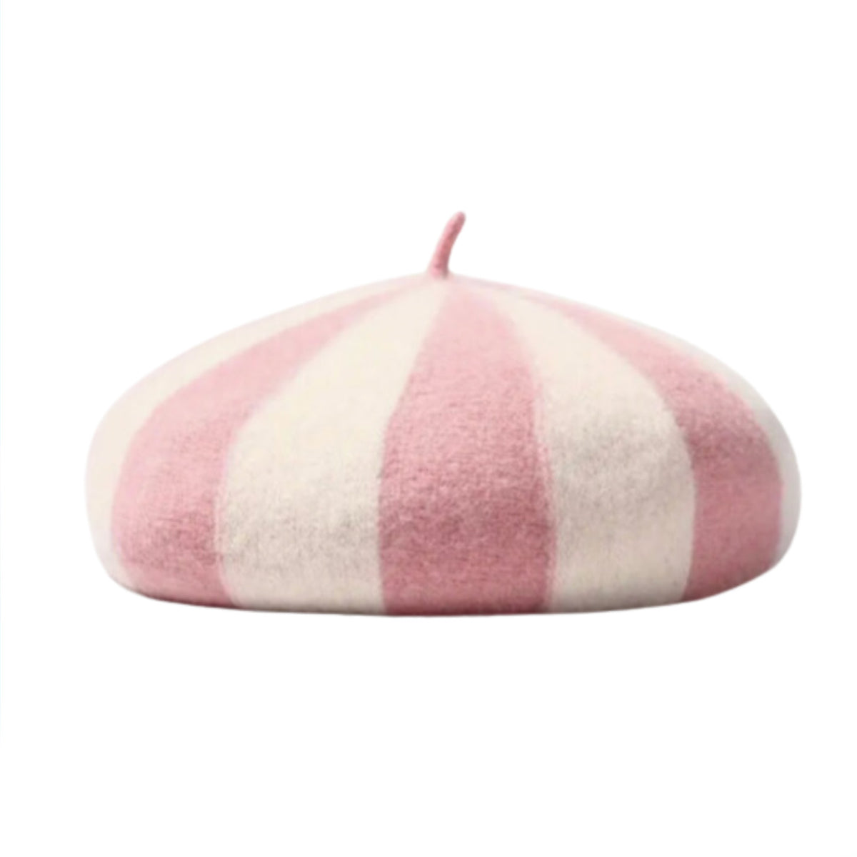 Vintage 1970s Andre Canada Striped Pink Synthetic Straw & Chiffon Beret Hat Preppy Jax Beret by Kangol --> Shop Hats, Beanies & Caps  main image 2