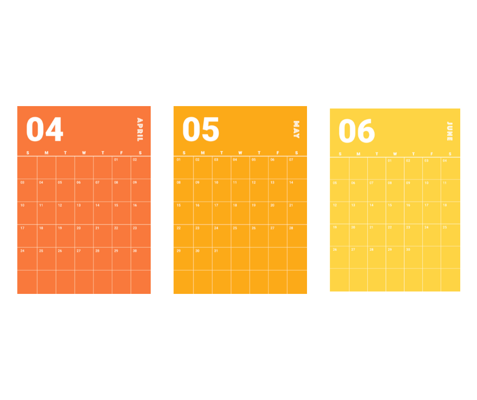 3 Month Rainbow Wall Planner