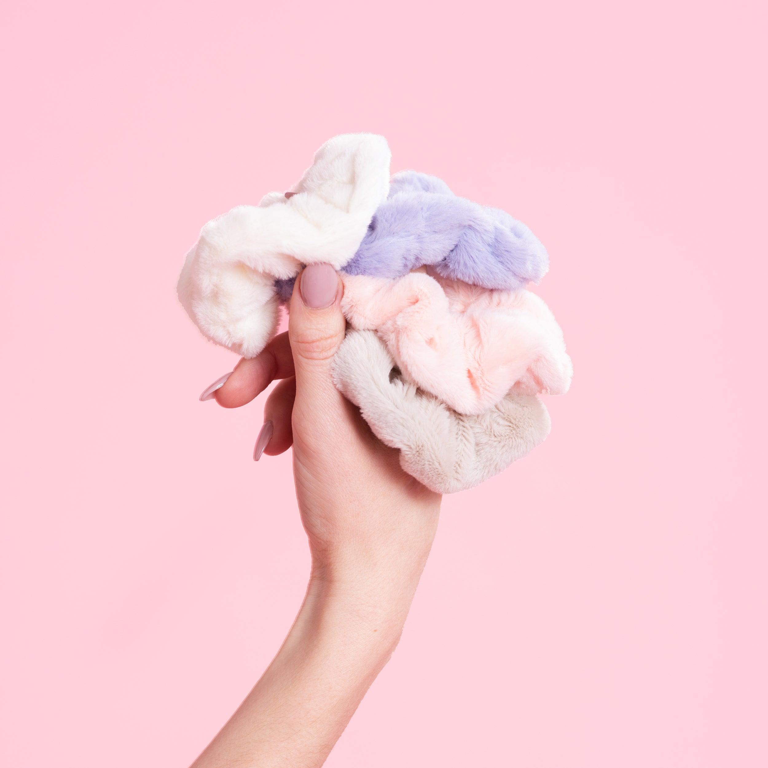 Set of Four Fluffy Scrunchies