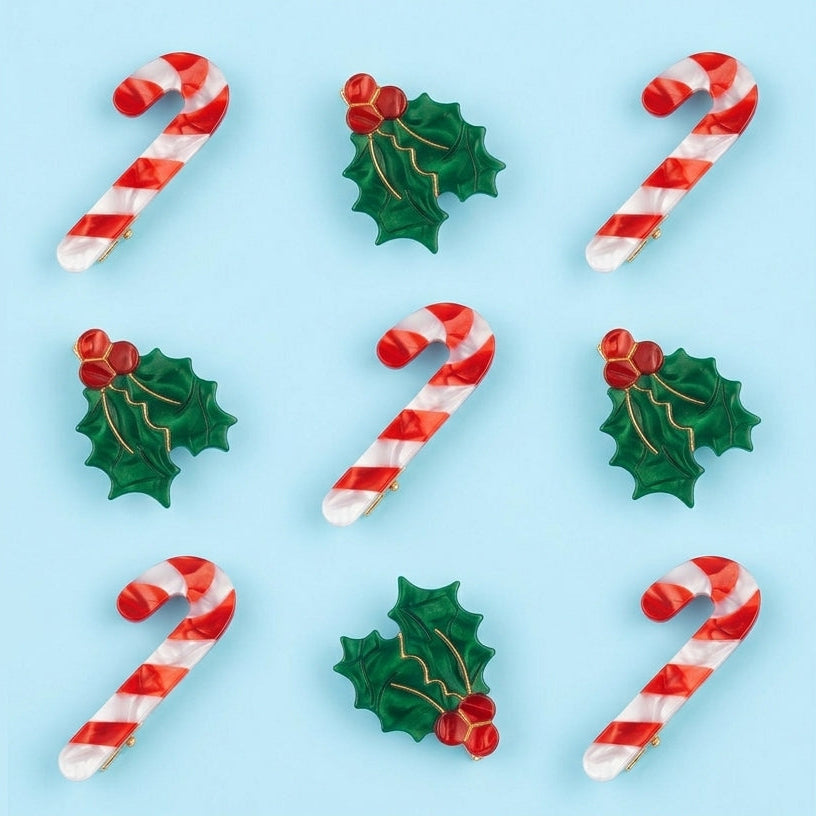 Candy Cane Hair Clips – 2 Pack