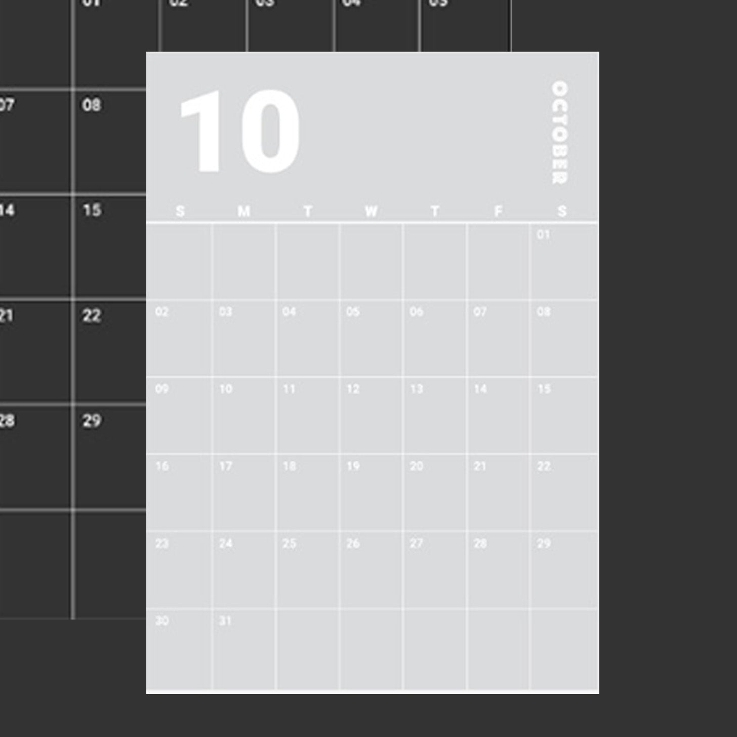 15 Shades of Grey Wall Planner