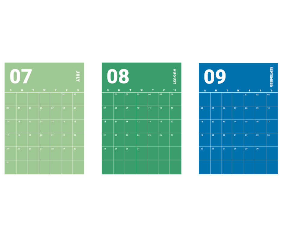 3 Month Rainbow Wall Planner