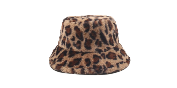 Faux Fur Bucket Hat - Leopard