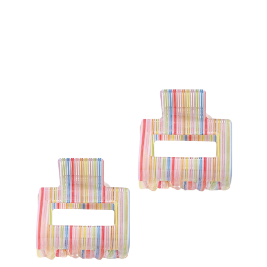 Set of Two Striped Claw Clips