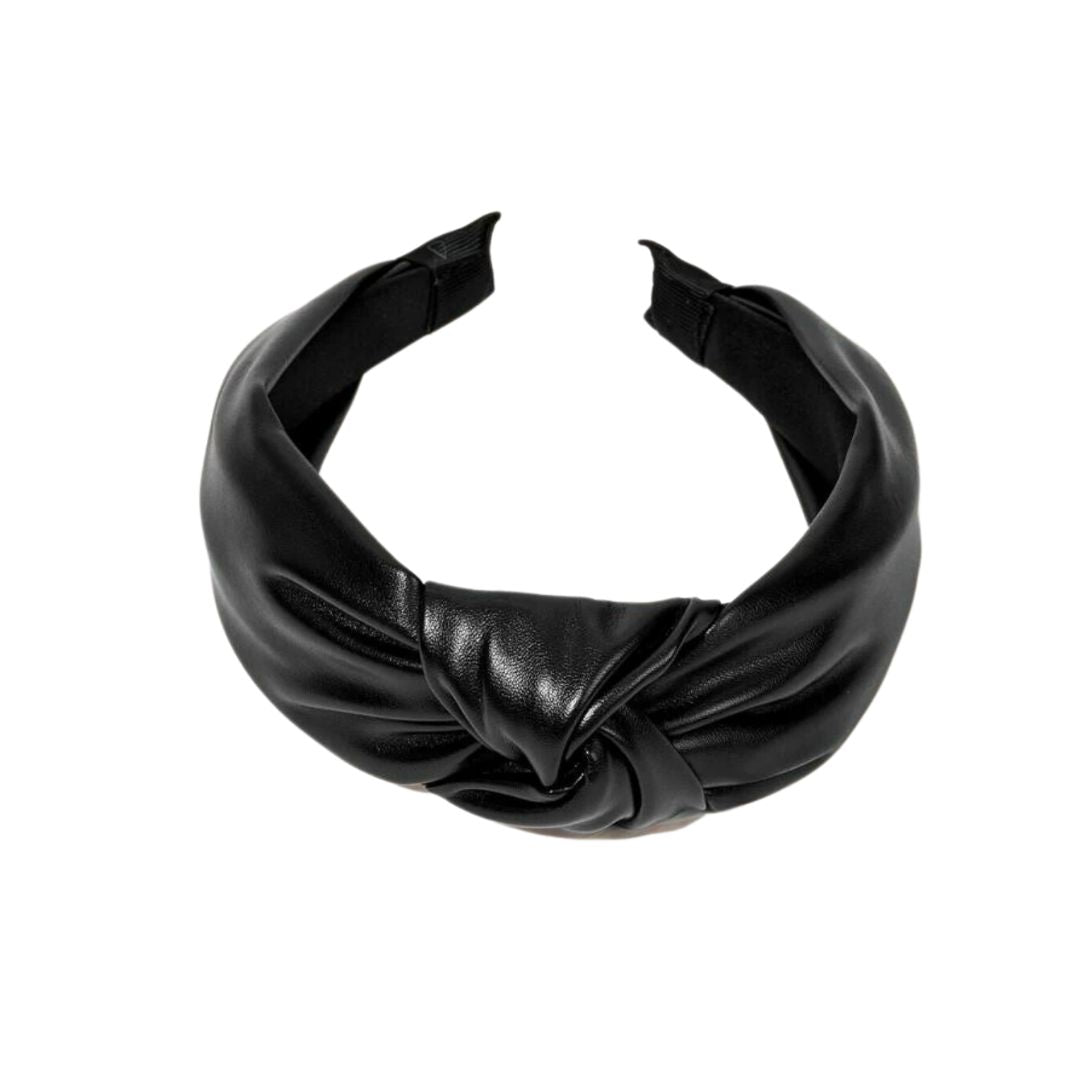 Leatherette Top Knot Headband