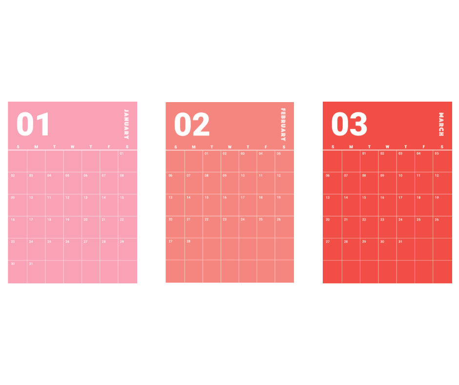 3 Month Rainbow Wall Planner