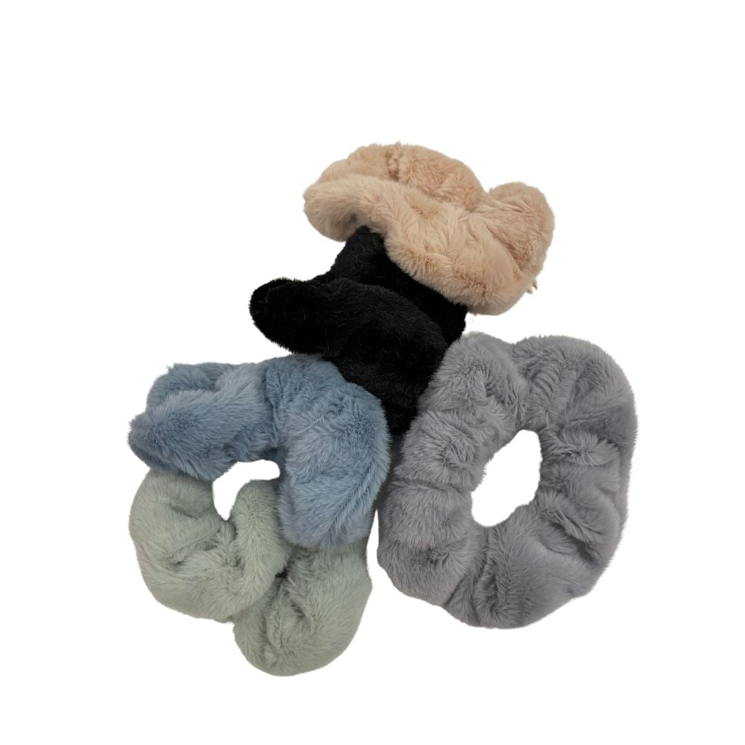 Set of Five Fluffy Scrunchies