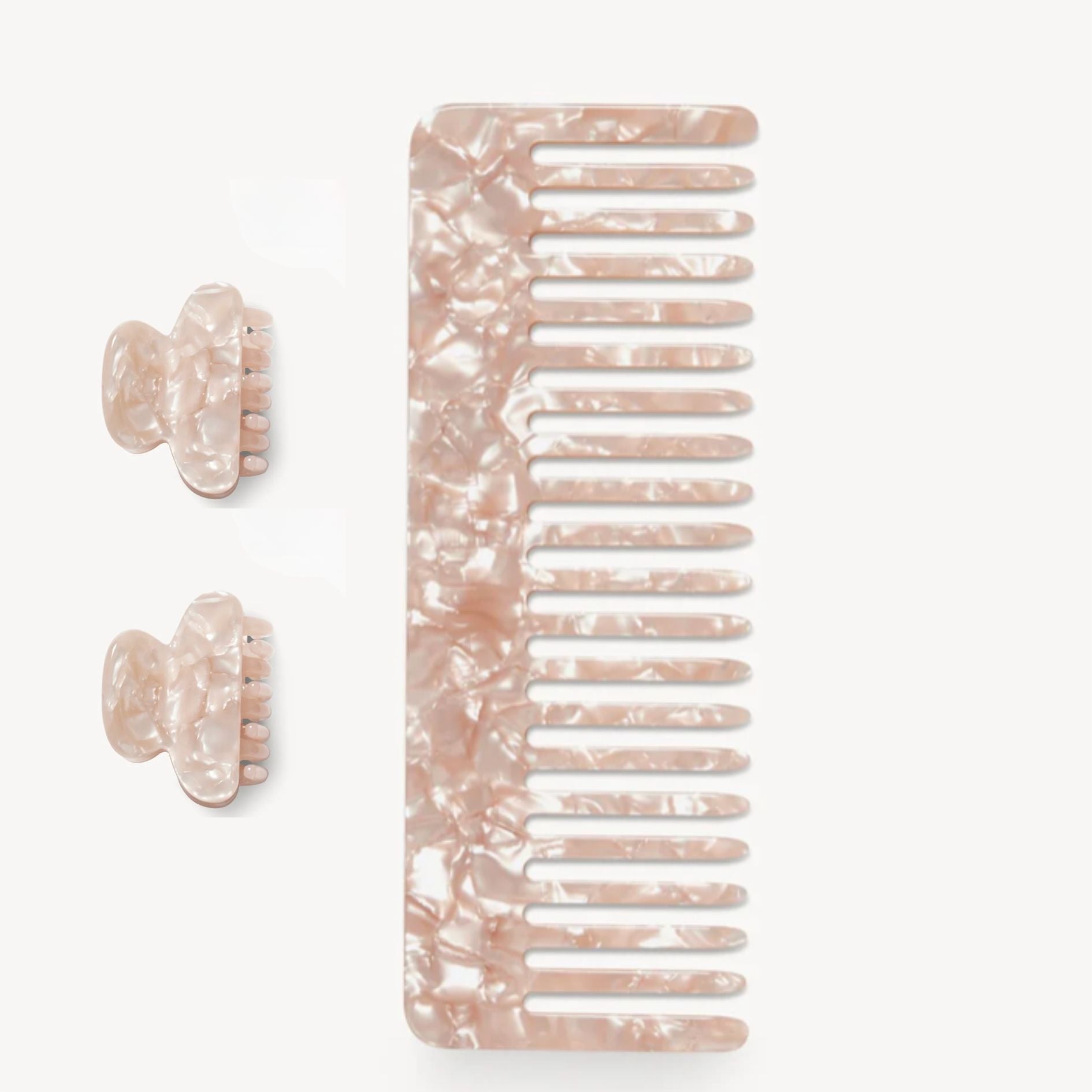 Tortoise Shell Comb & Clip Set in Biodegradable Acetate Cellulose