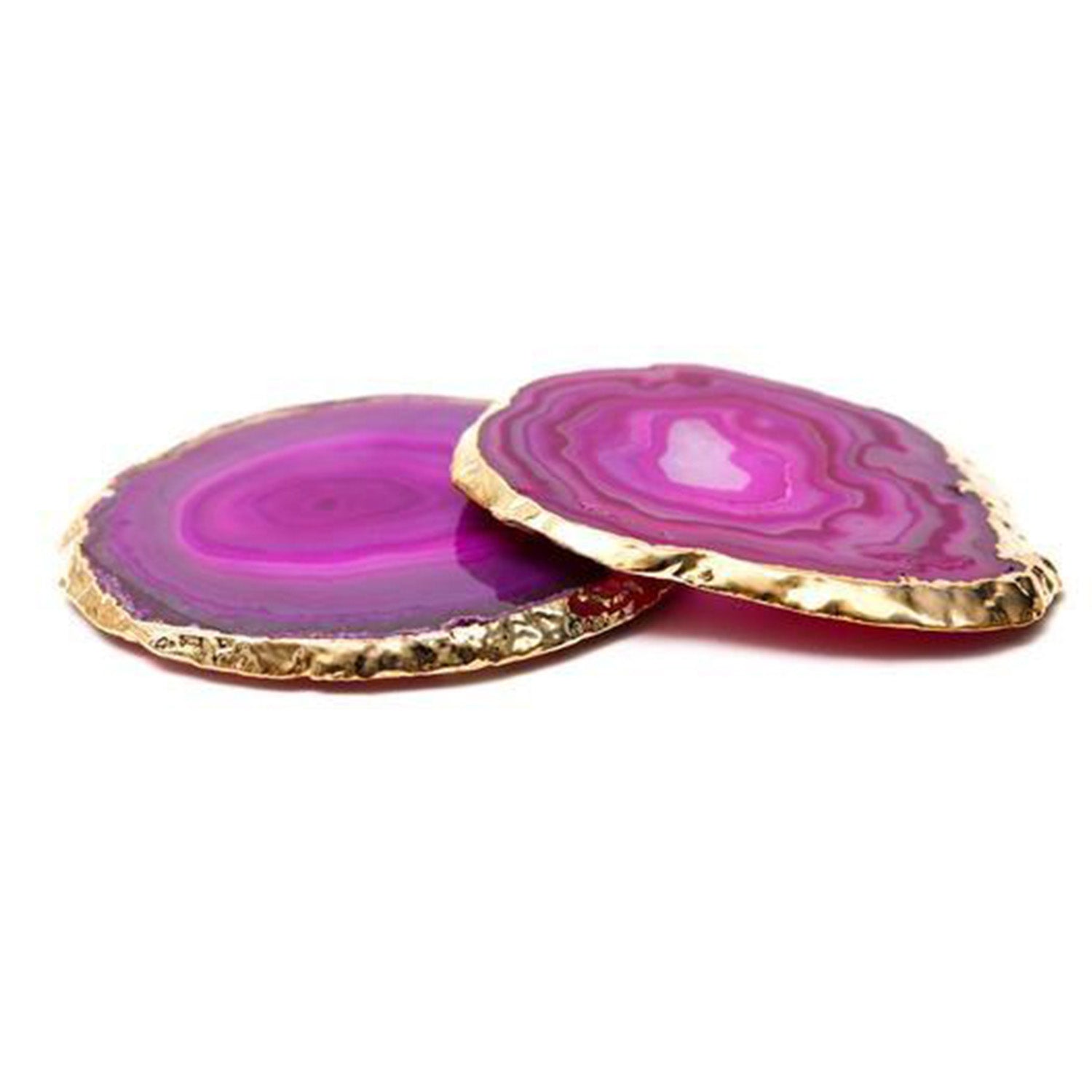 Agate Coaster Set - Pink/Gold