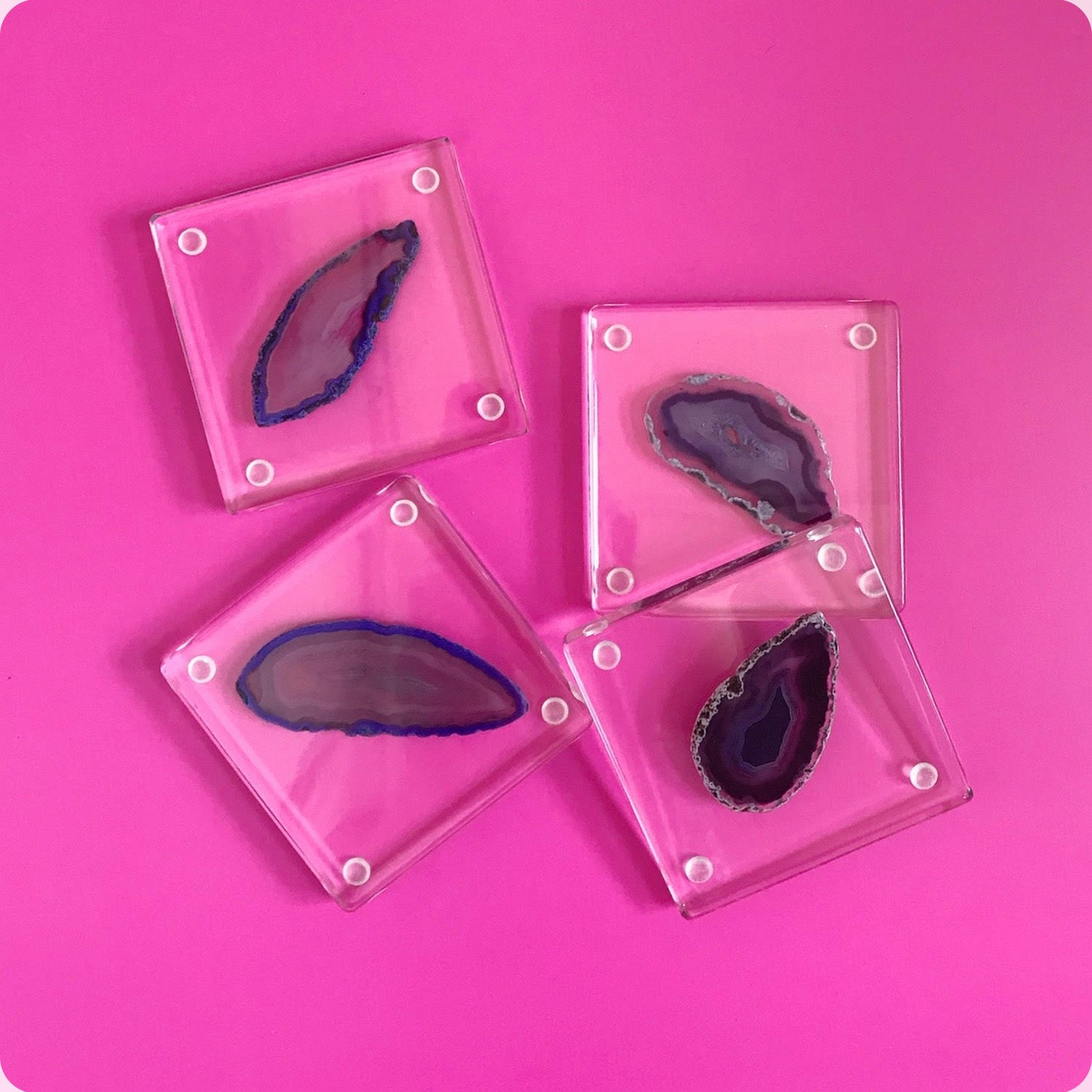 Agate & Resin Coaster Set