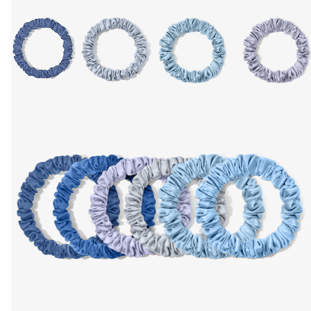 Skinny Silky Scrunchies (6 Pack)