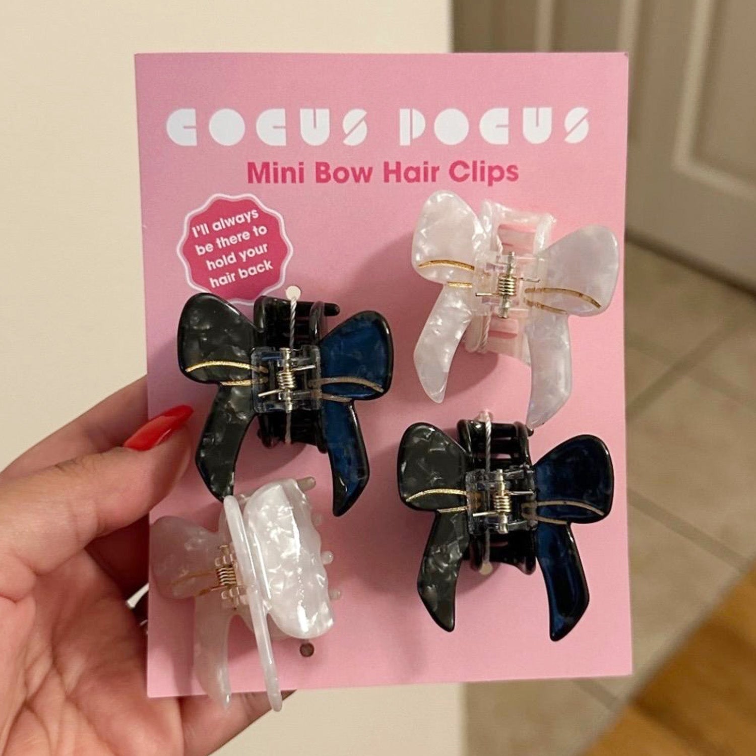 Mini Bow Hair Claw Set