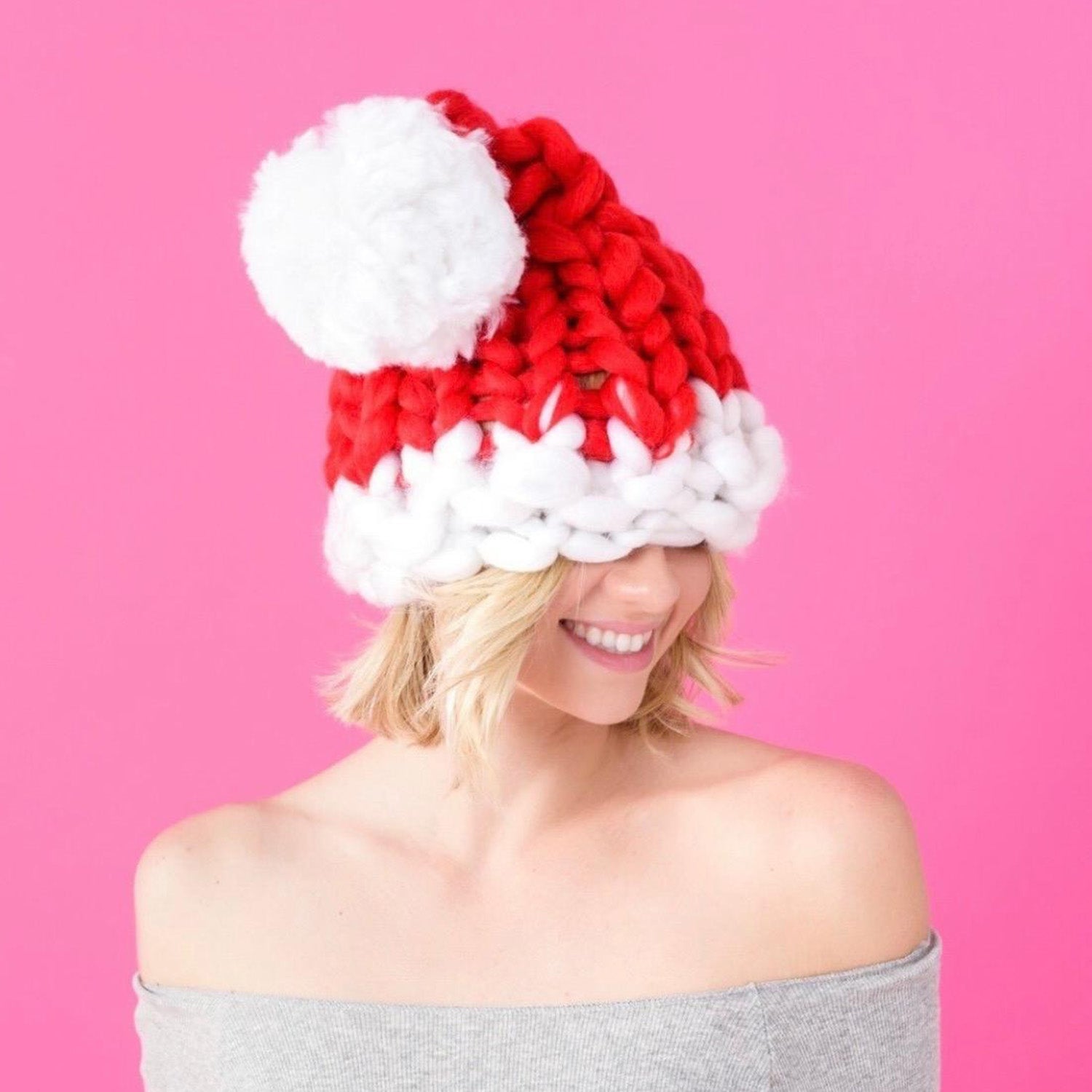 Chunky Knit Santa Hat