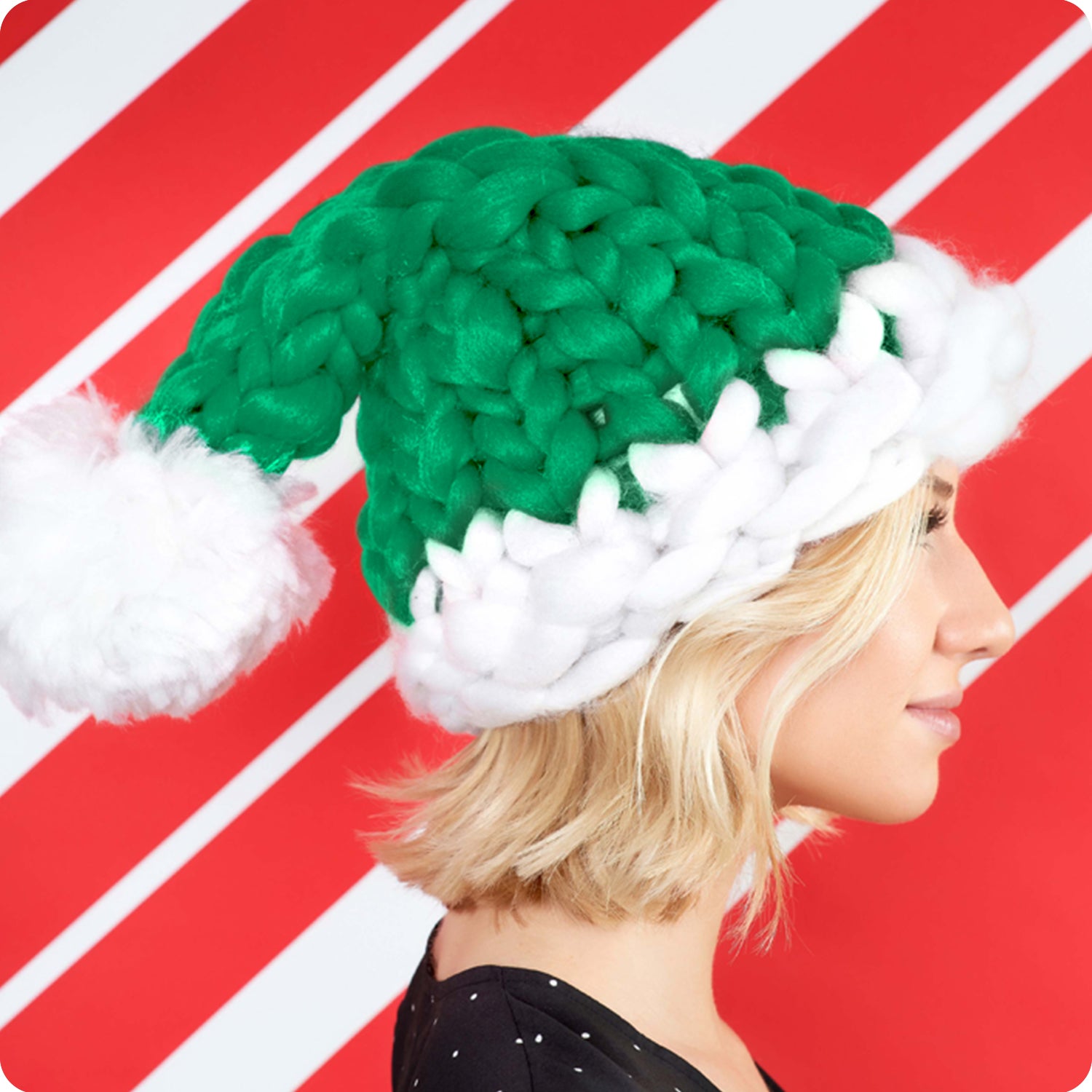 Chunky Knit Santa Hat