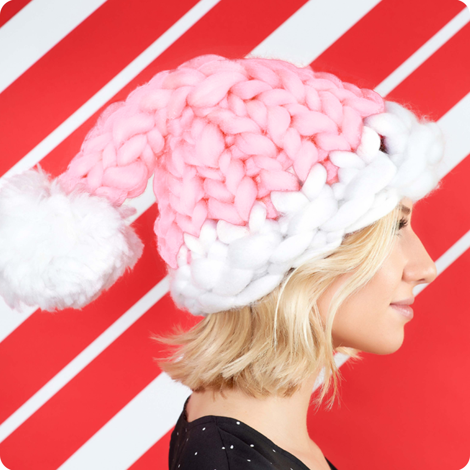 Chunky Knit Santa Hat