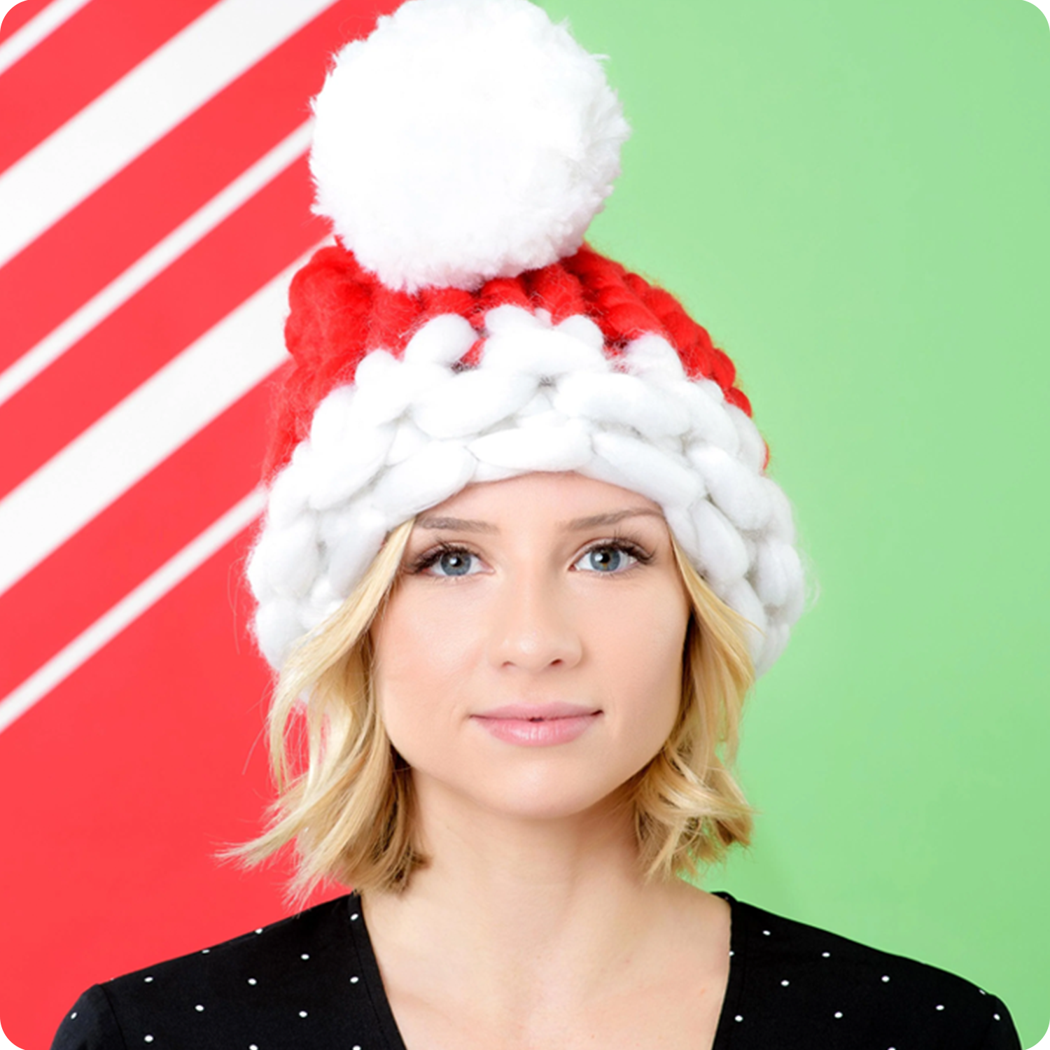 Chunky Knit Santa Hat