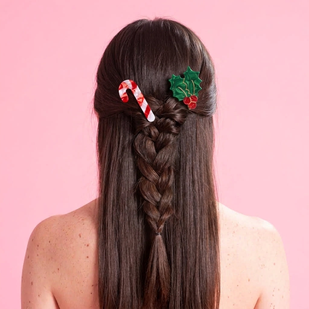 Candy Cane Hair Clips – 2 Pack