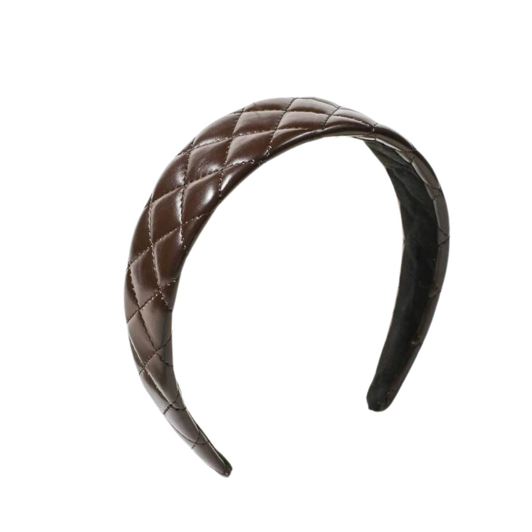 Brown Quilted Headband