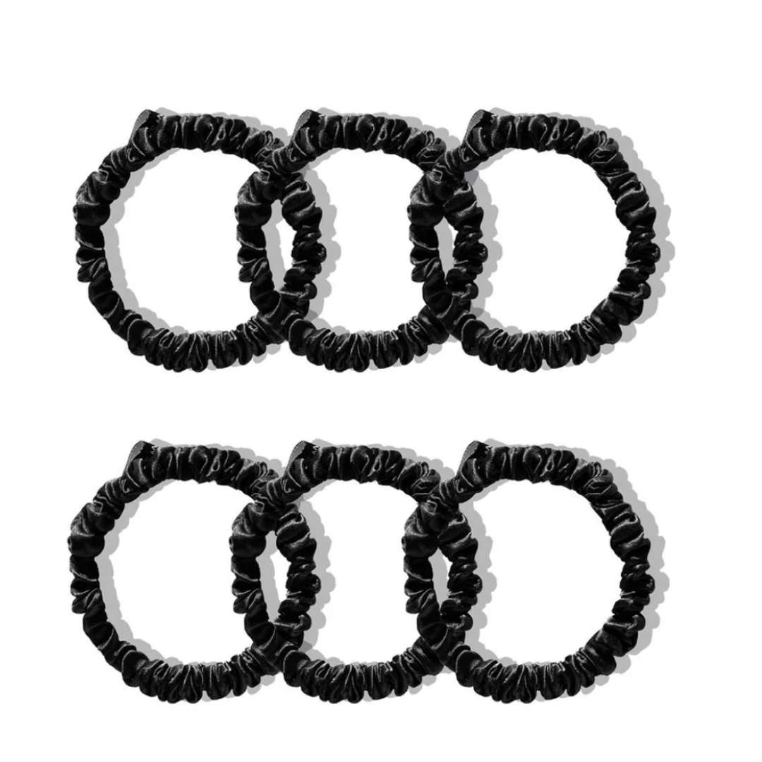 Skinny Silky Scrunchies (6 Pack)