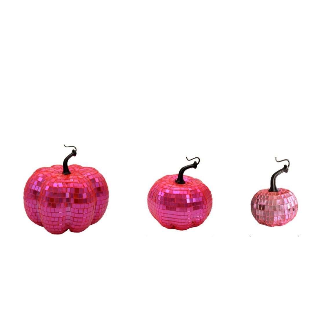 Set of Three Disco Pumpkins
