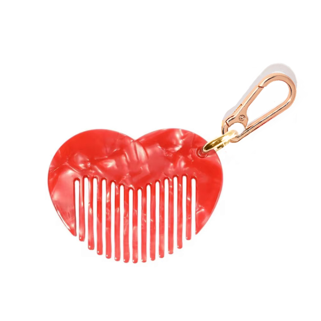 Heart Shaped Comb Keychain/Bag Charm