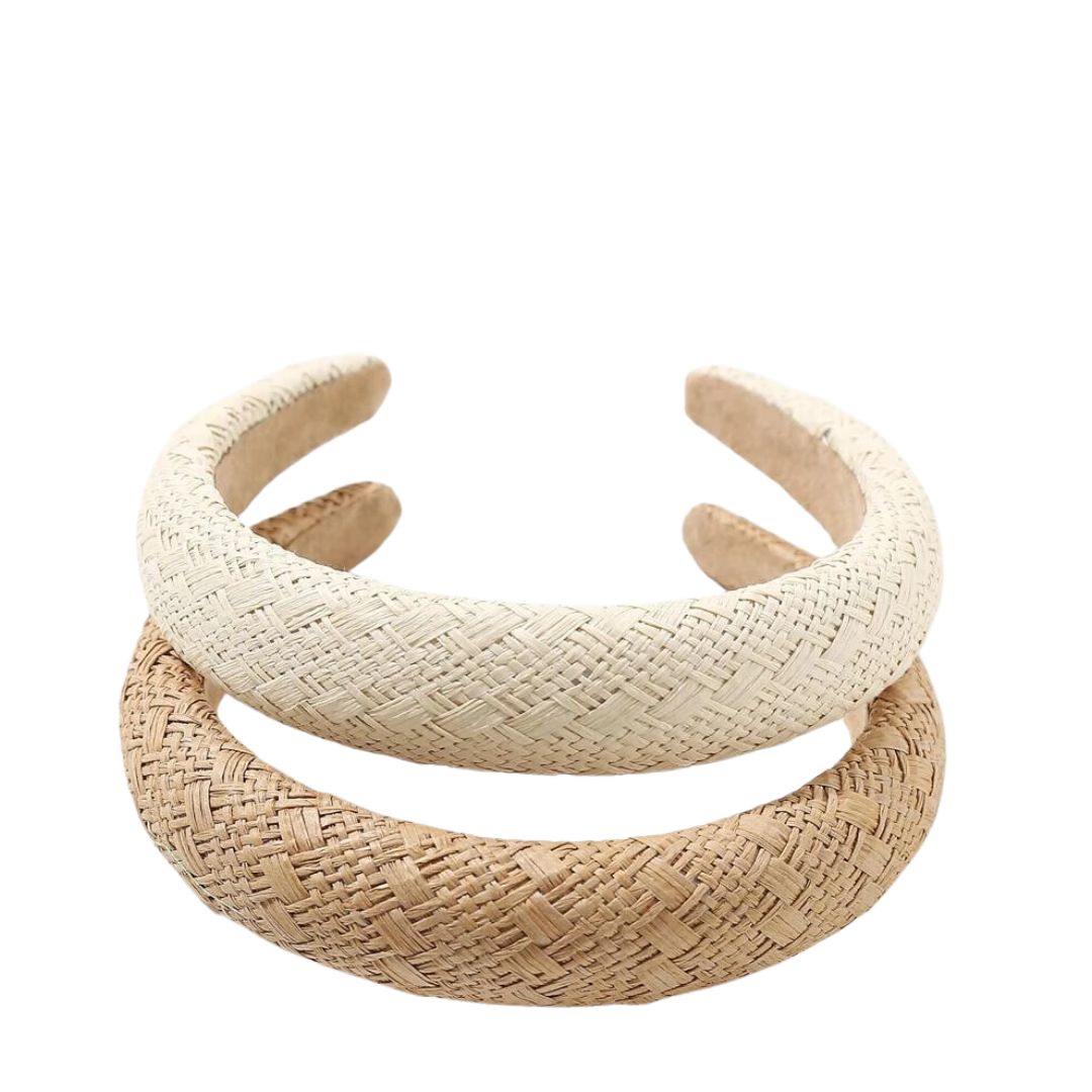 Set of Two Straw Padded Headbands