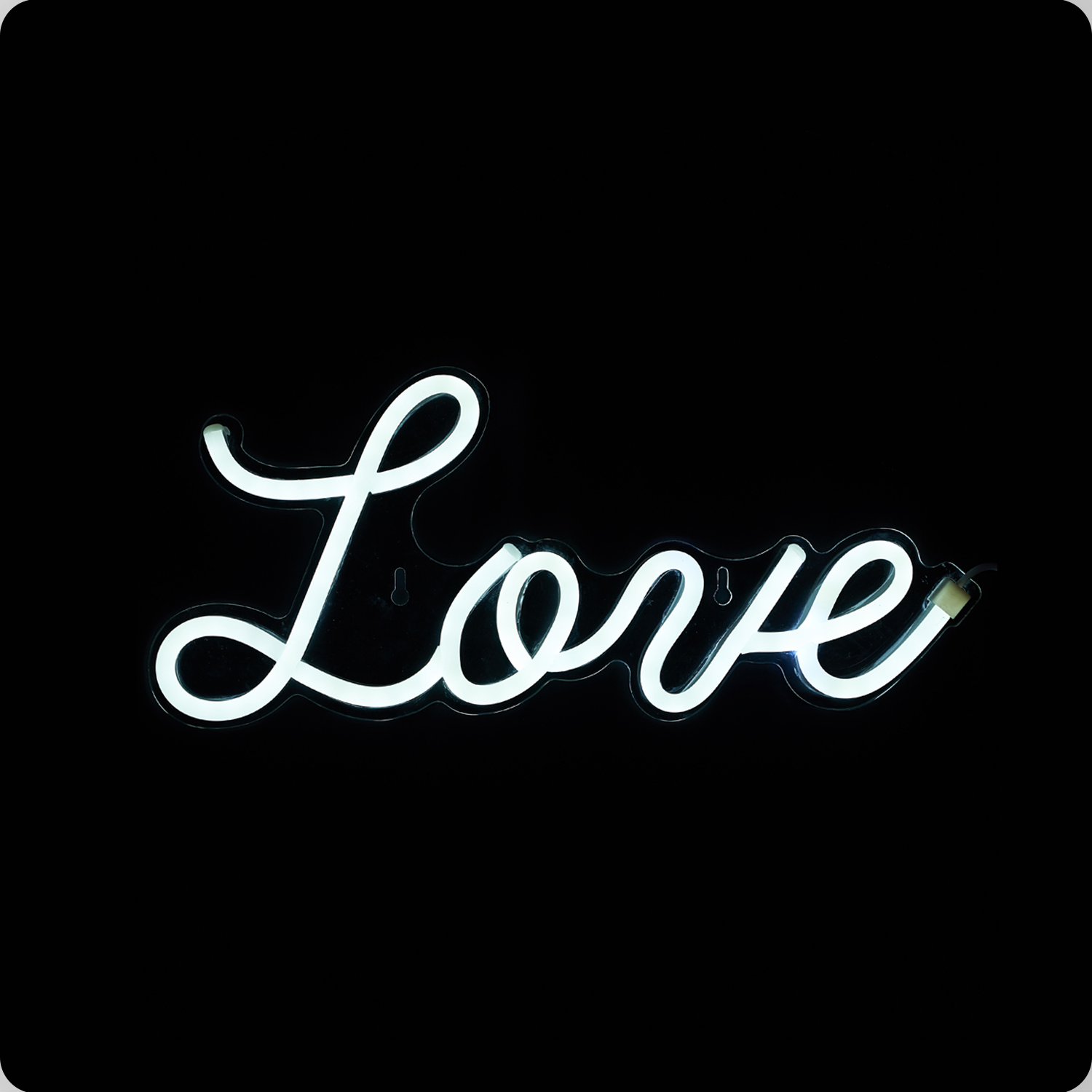 Love LED Neon Sign - White