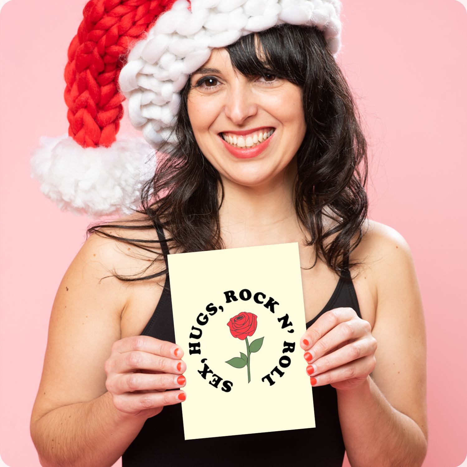 Sex, Hugs, Rock N' Roll Greeting Card