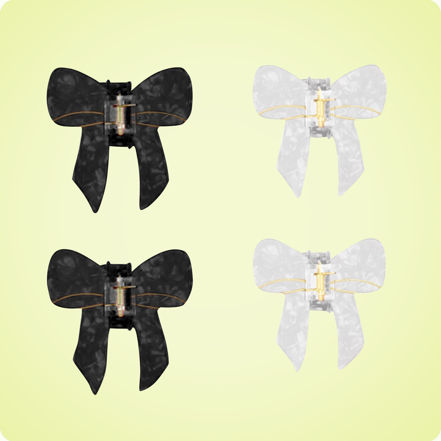 Mini Bow Hair Claw Set