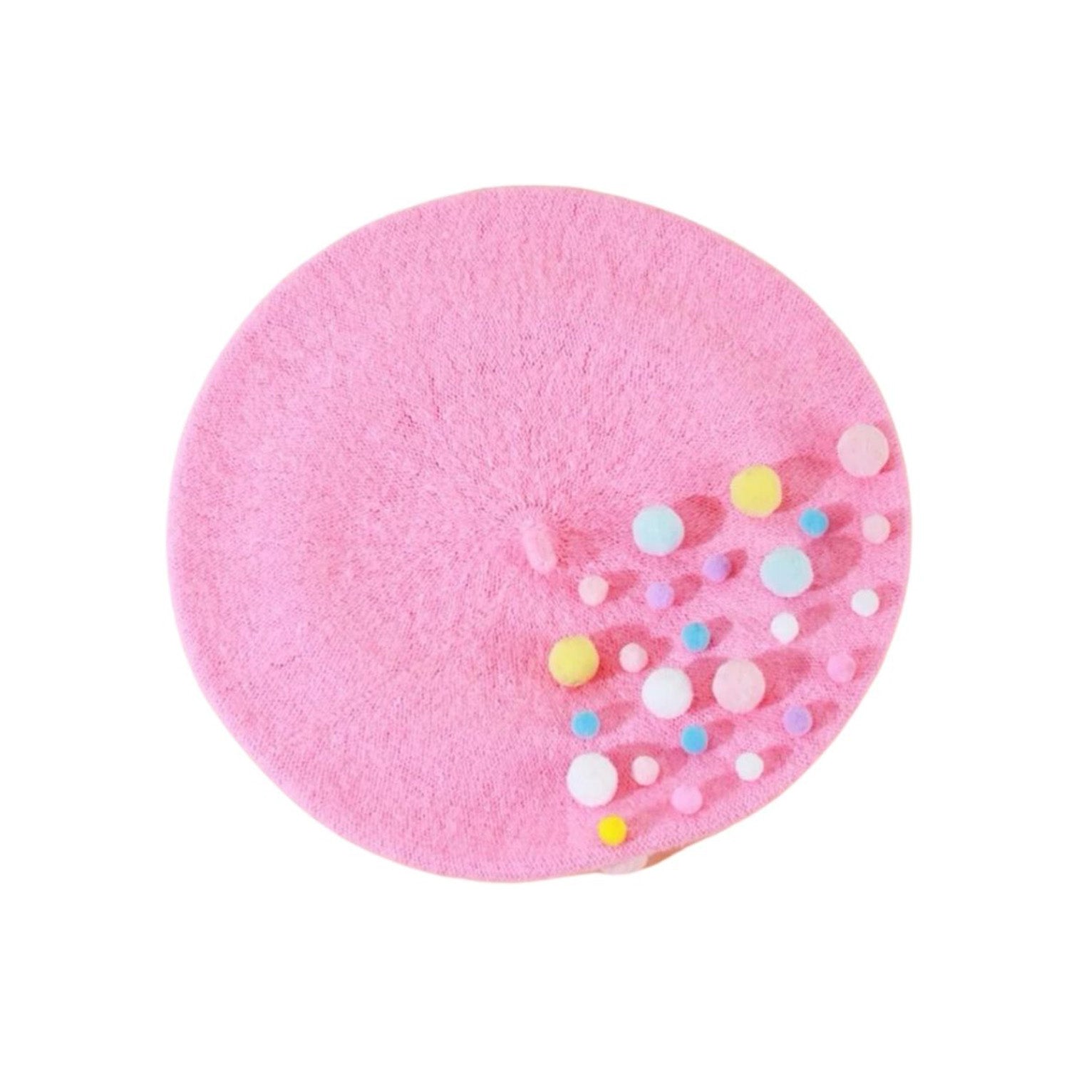 Pink Pom Pom Beret