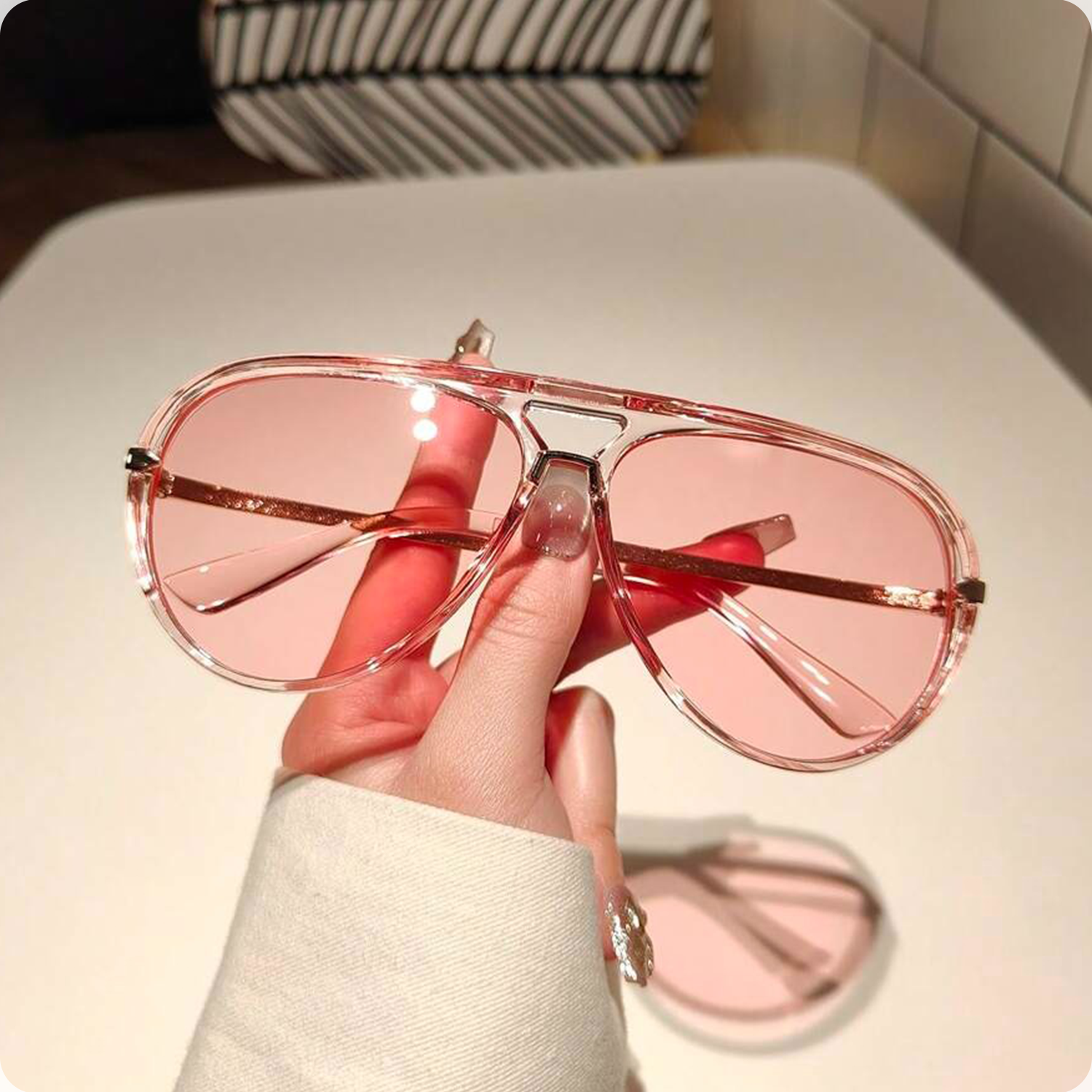 Pink Aviator Sunglasses