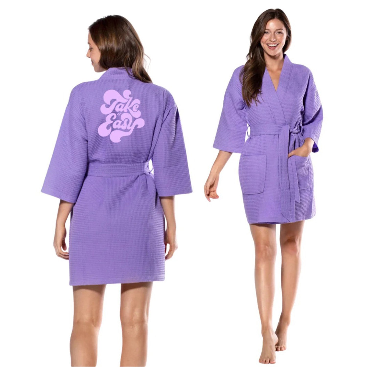 Take it Easy - Purple Waffle Robe