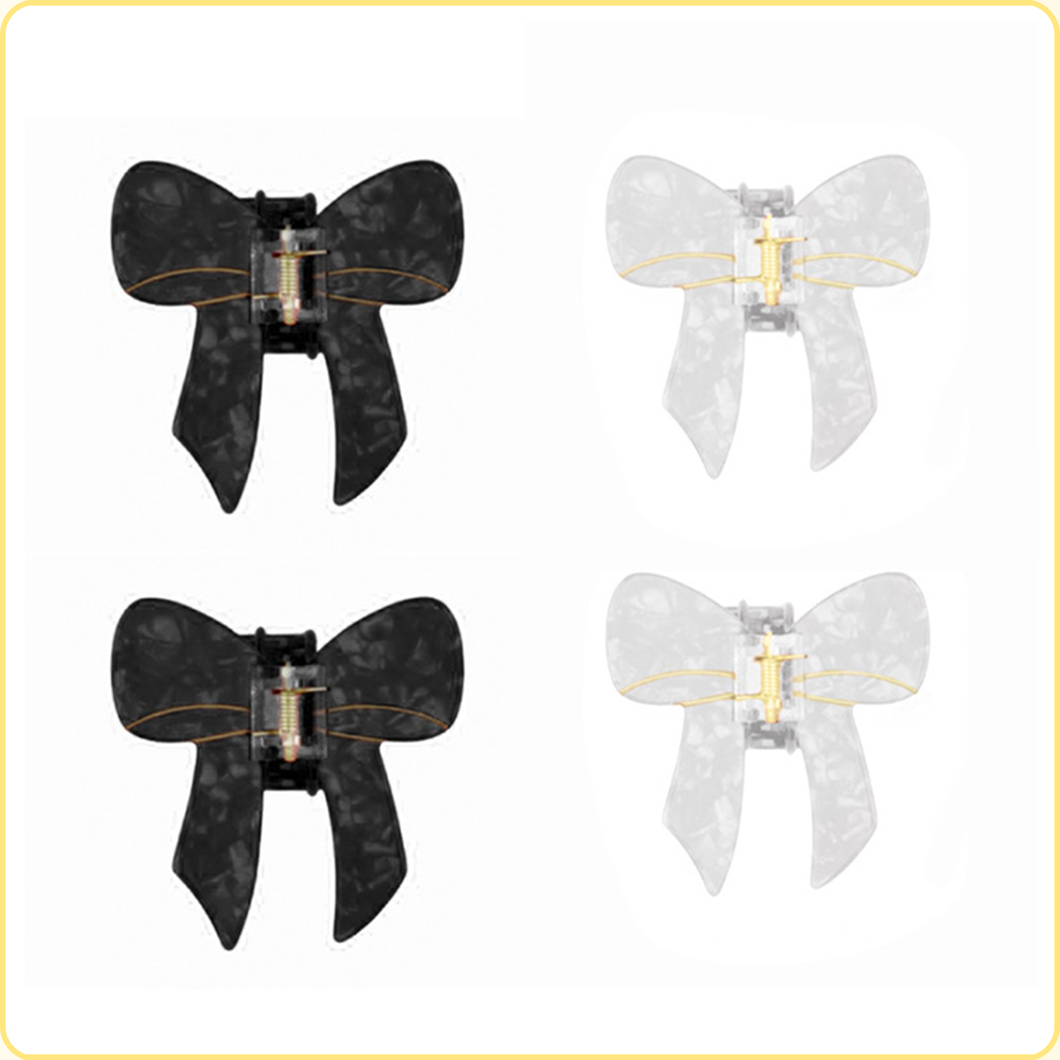 Mini Bow Hair Claw Set