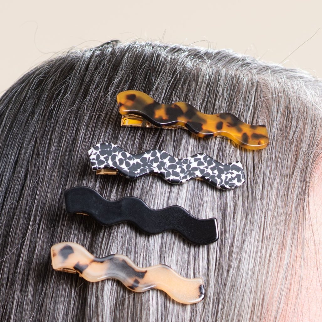 Set of Four Wavy Hair Clips