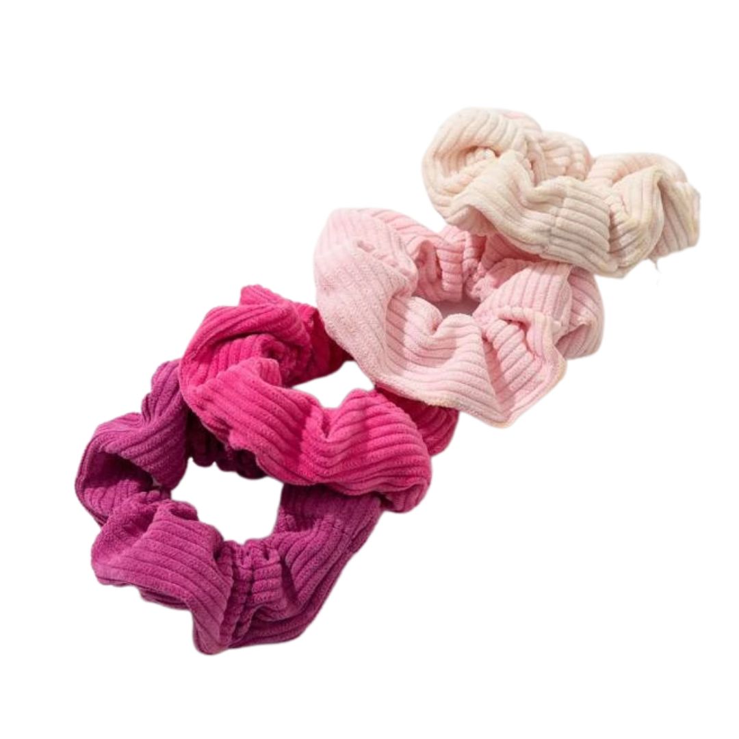 Set of Four Pink Scrunchies