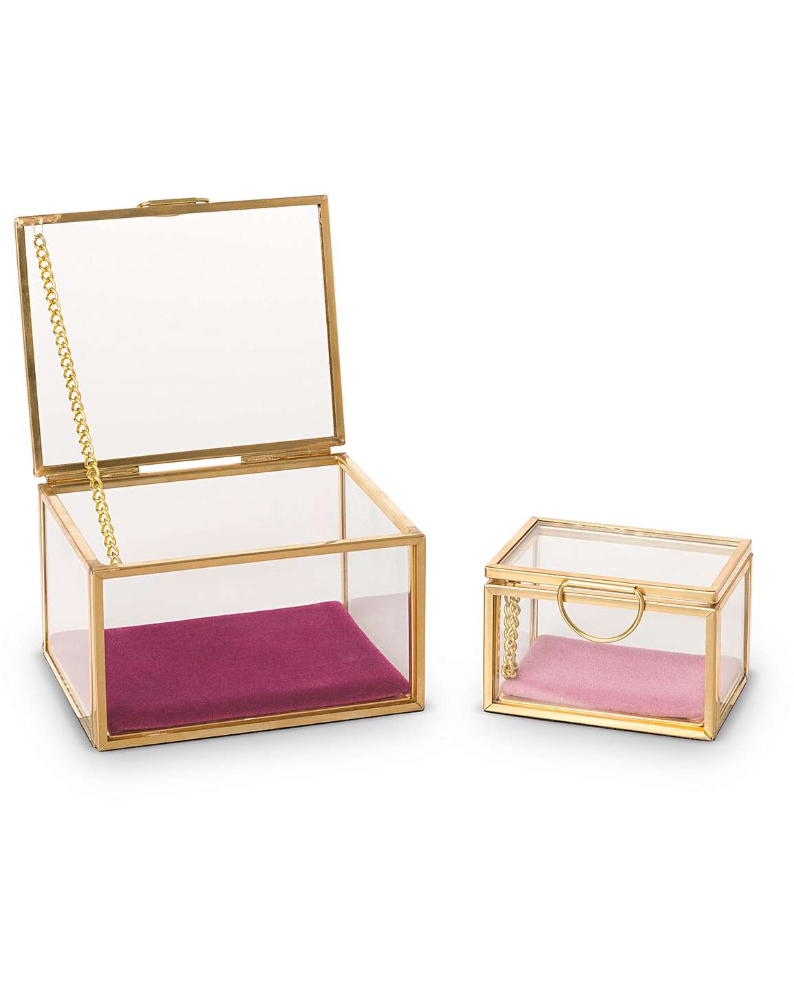 Set of Two Glass Jewelry Boxes - Cocus Pocus