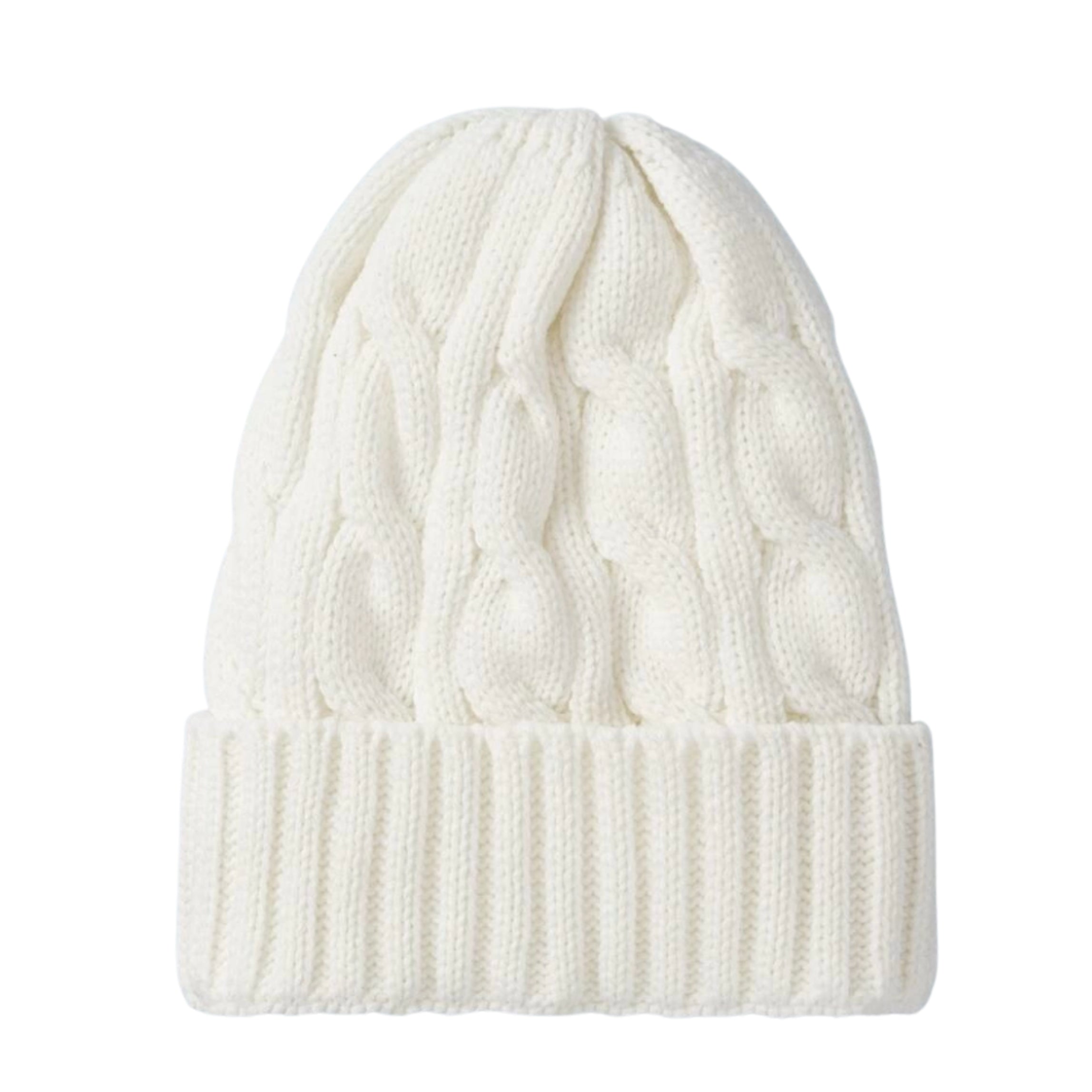 Fleece Lined Cable Knit Beanie