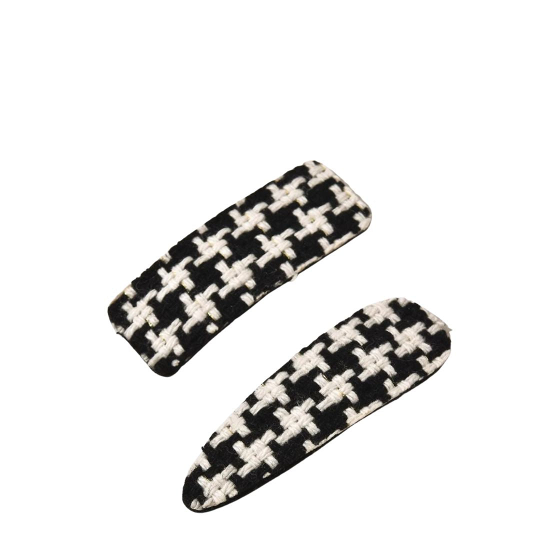 Set of Two Houndstooth Hair Clips