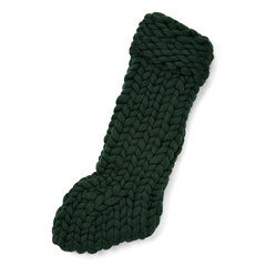 Chunky Knit Christmas Stocking in green