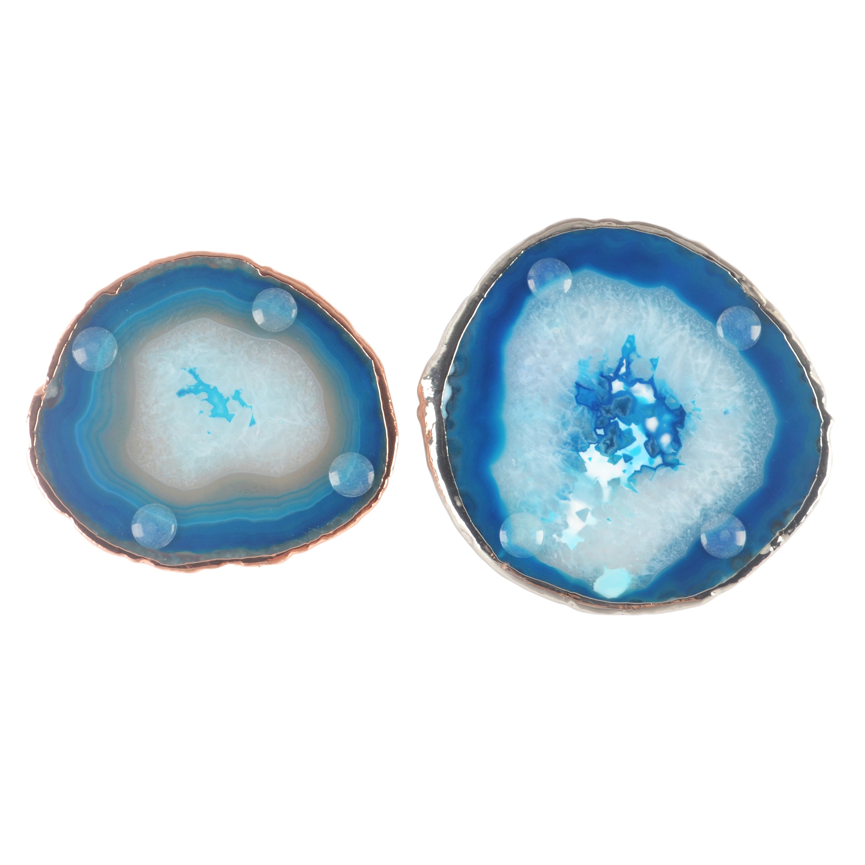 Agate Coaster Set - Blue/Gold