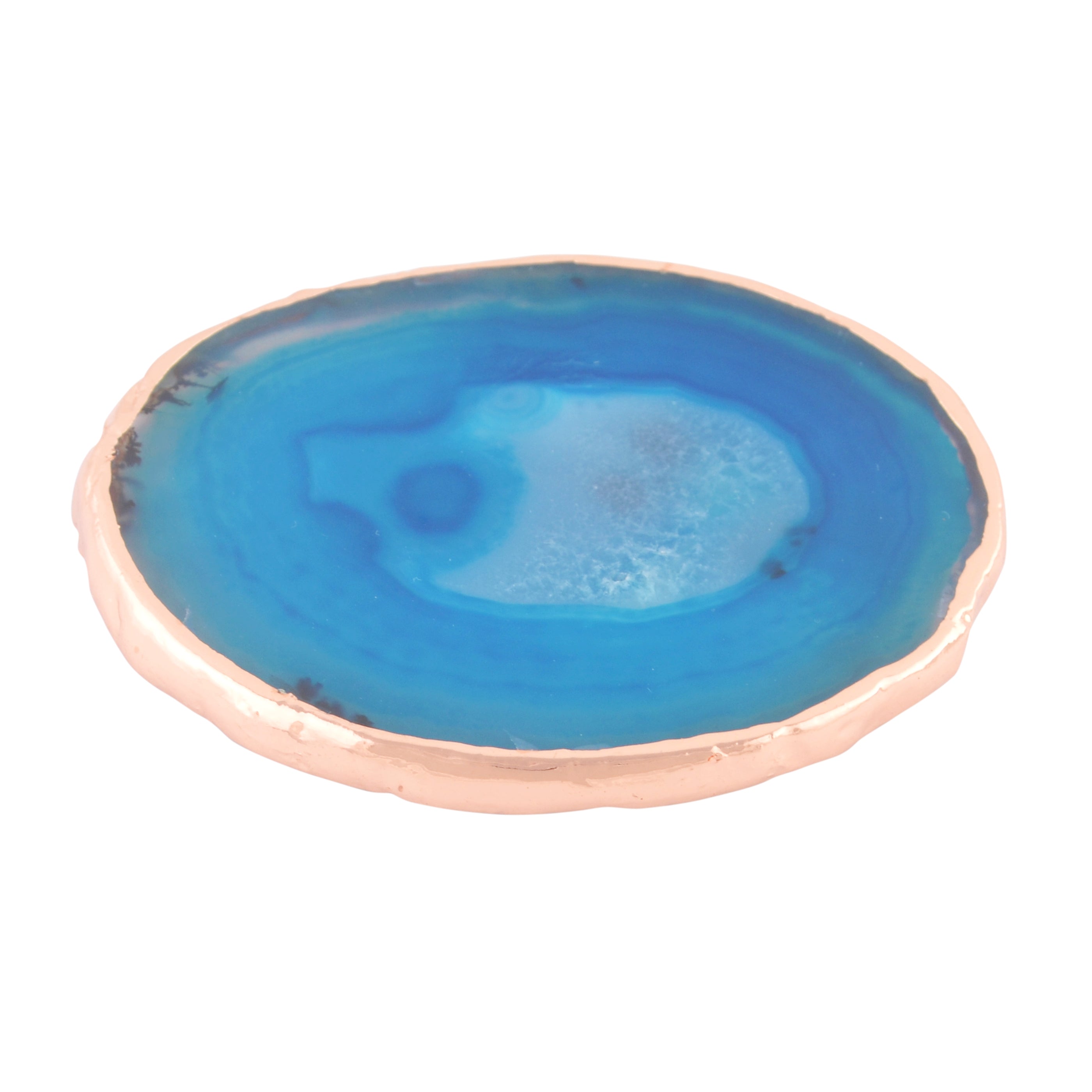 Agate Coaster Set - Blue/Gold