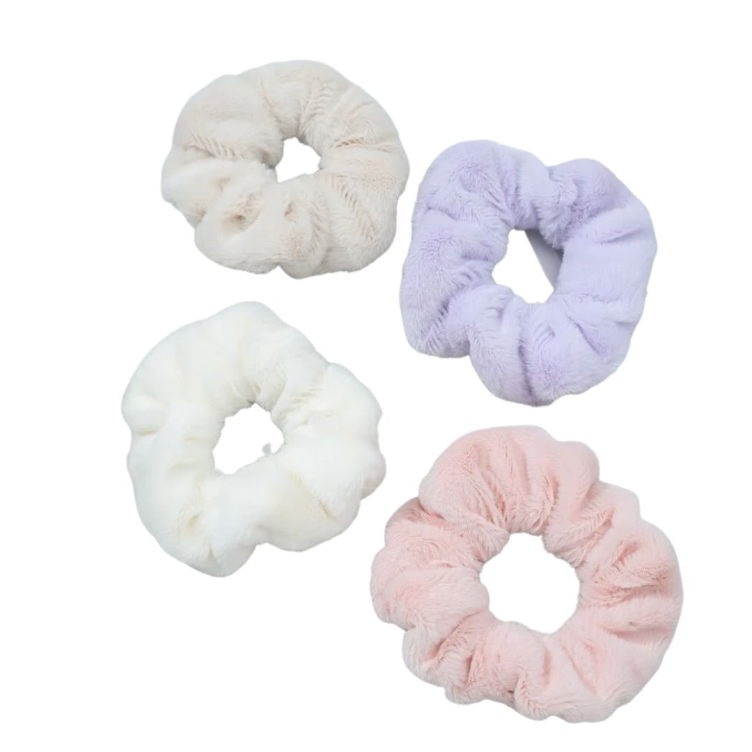 Set of Four Fluffy Scrunchies