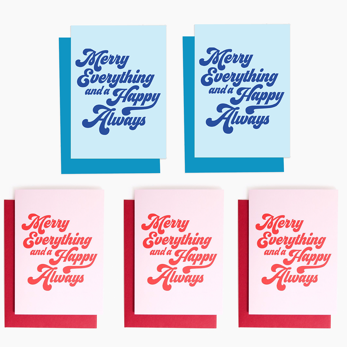 Merry Everything and a Happy Always Greeting Card Set of 5