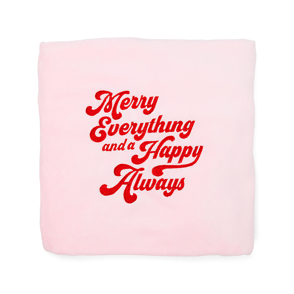 Merry Everything and Happy Always Plush Fleece Nap Blanket