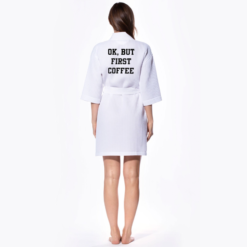 OK, But First Coffee Waffle Robe