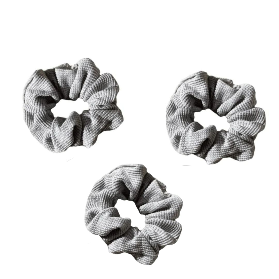 Set of Three Grey Scrunchies