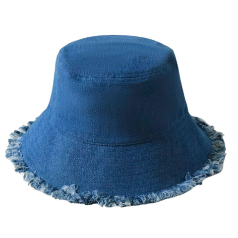 Frayed Denim Bucket Hat